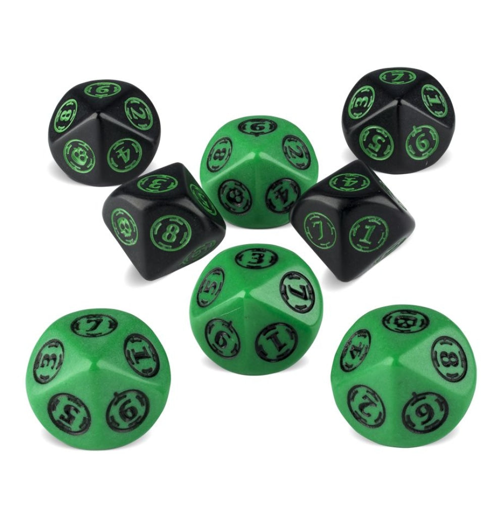 Games Workshop - Warhammer 40 000: Wound Trackers Dice Set Green / Black En Existencia