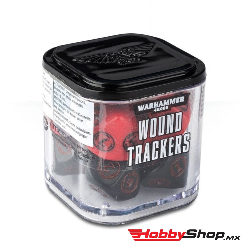 Games Workshop - Warhammer 40 000: Wound Trackers Dice Set Red / Black En Existencia