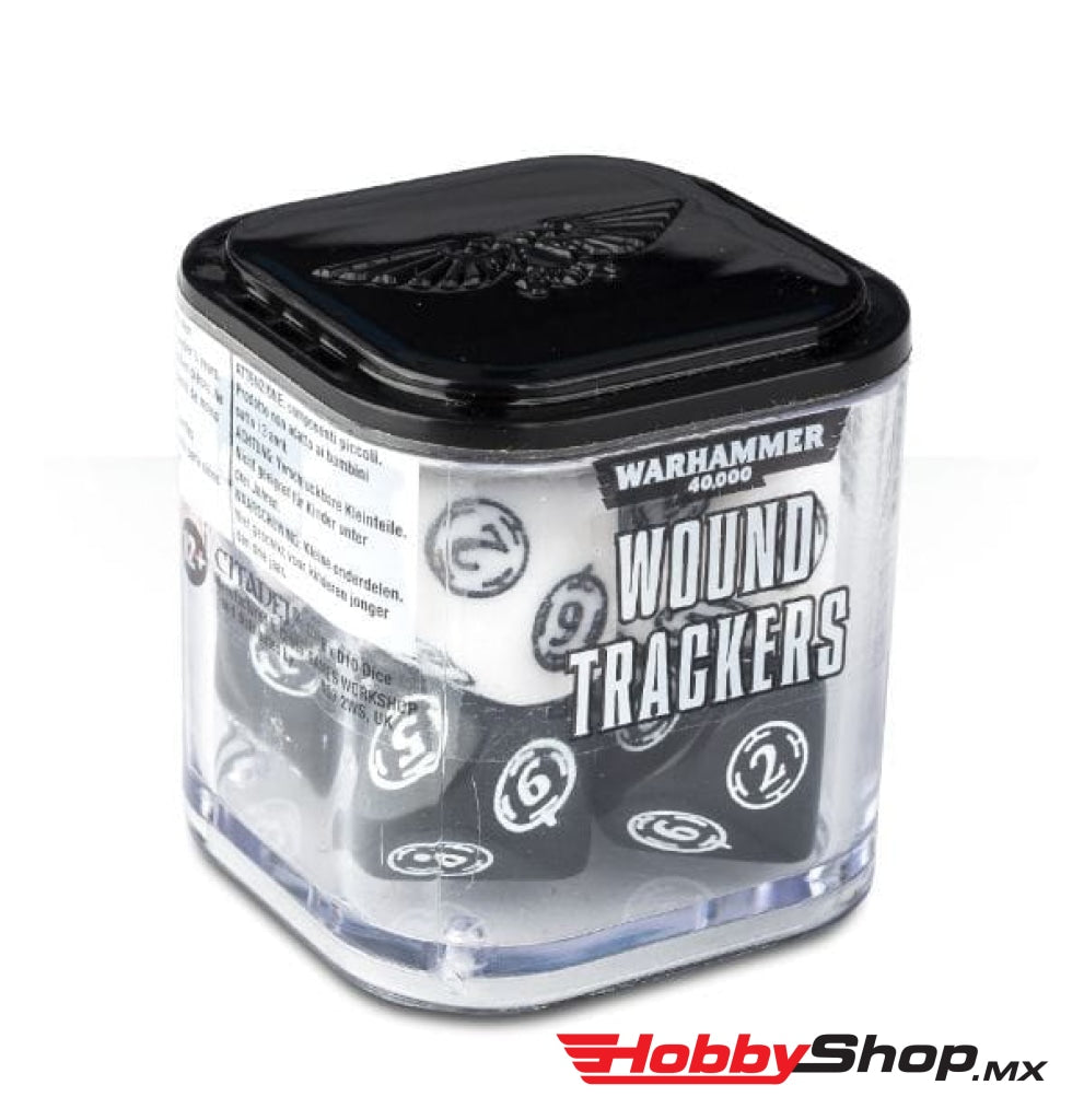 Games Workshop - Warhammer 40 000: Wound Trackers Dice Set White / Black En Existencia