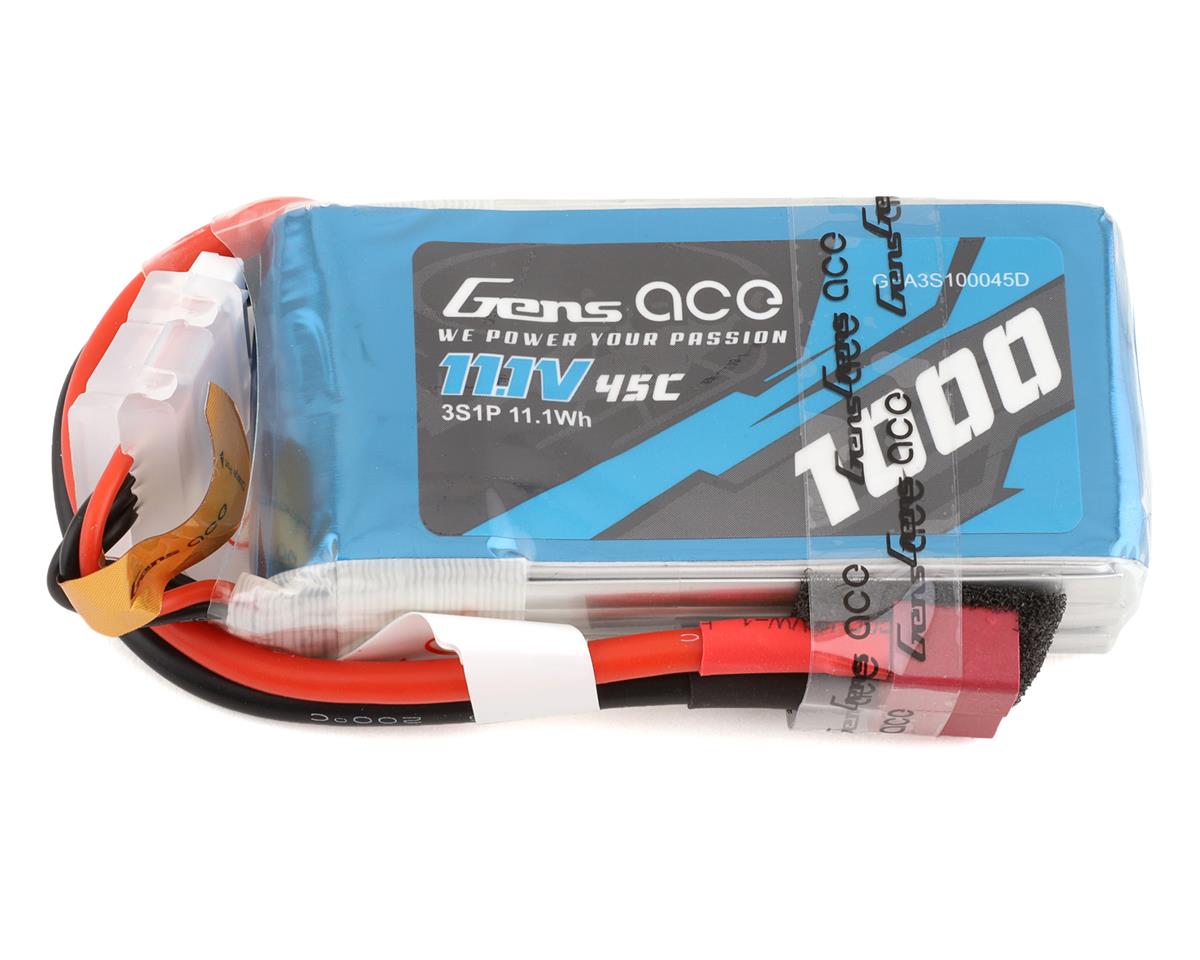 Gens Ace - 3S LiPo Battery 45C (11.1V/1000mAh) w/Deans