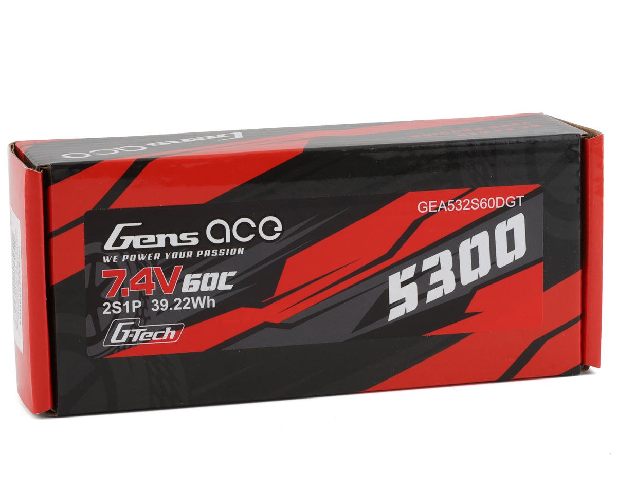 Gens Ace - 2S G-Tech Smart LiPo Battery 60C (7.4V/5300mAh) w/T-Style Connector
