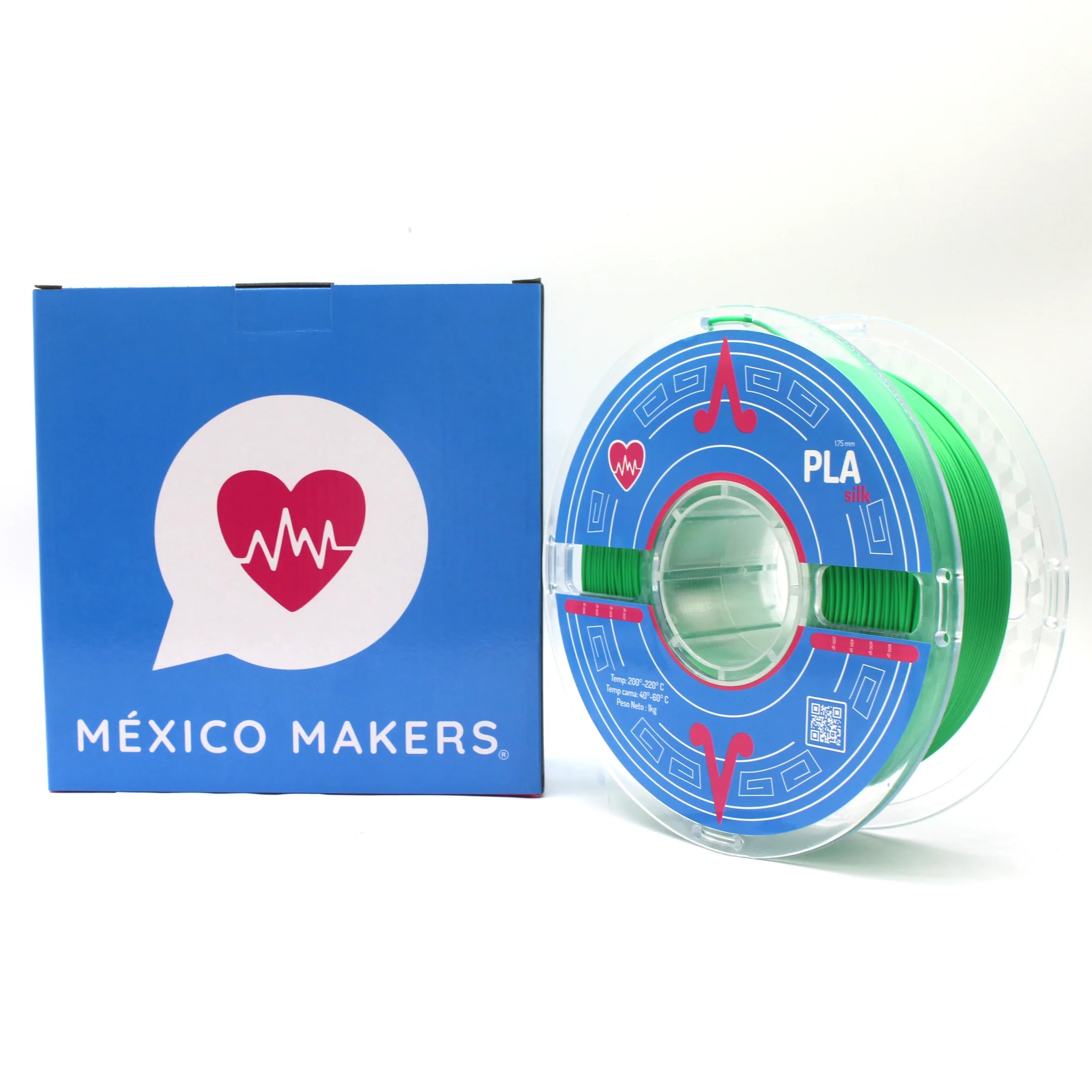 México Makers - Filamento PLA Silk Verde Quetzal para Impresora 3D