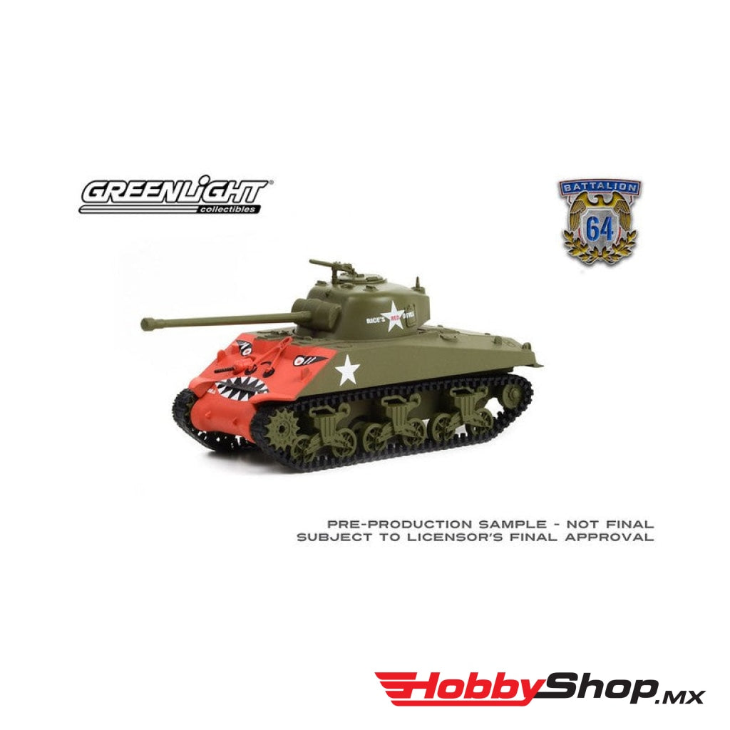 Greenlight - Battalion 64 Series 1 1952 M4 Sherman Tank Escala 1:64 En Existencia