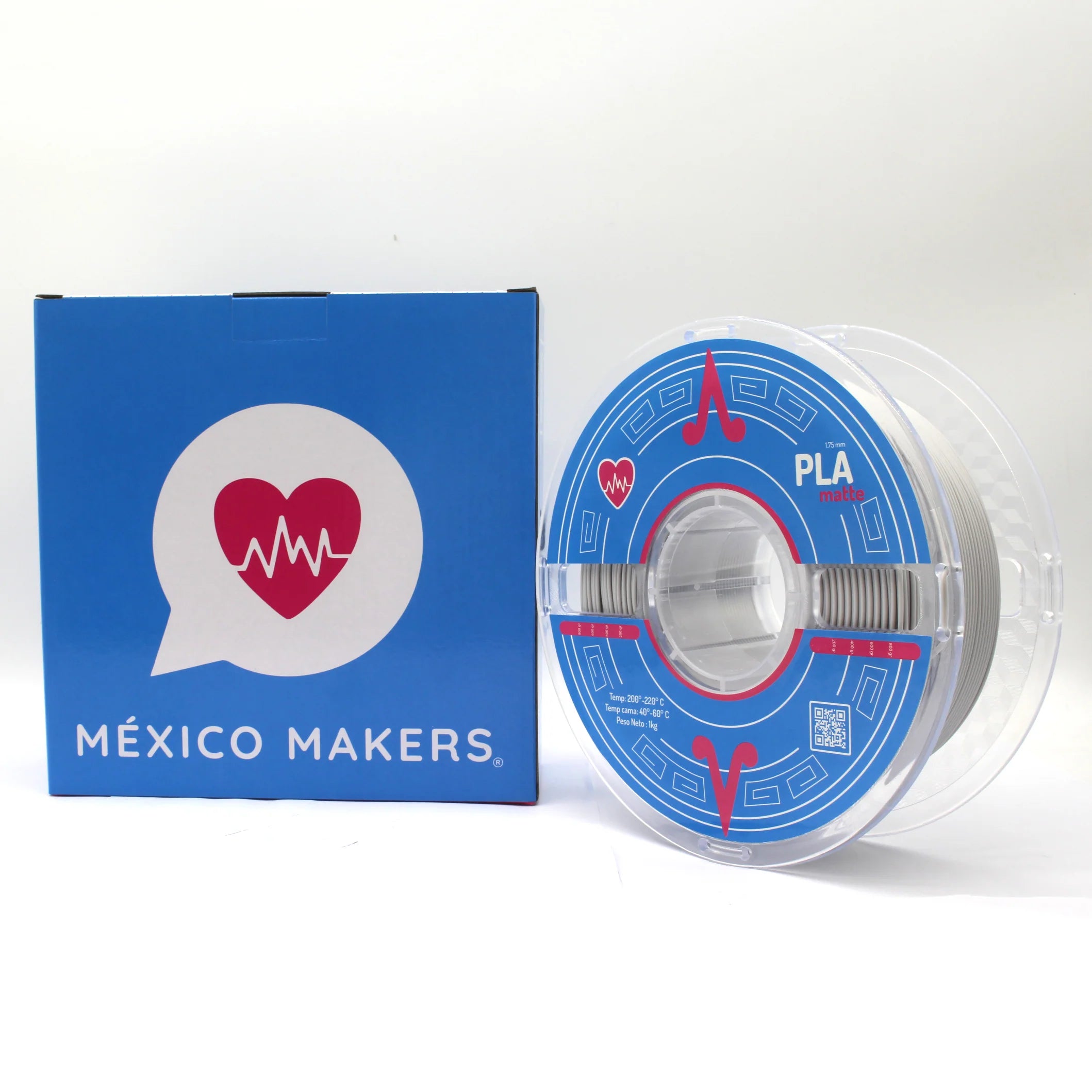 México Makers - Filamento PLA Matte Gris Ceniza para Impresora 3D