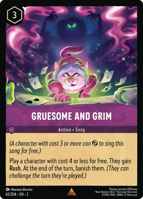 Carta Gruesome and Grim,Set Rise of the Floodborn , Número de Tarjeta 62 , Color Amethyst, Rarity Rare