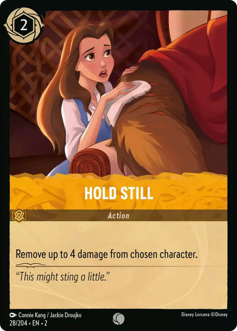 Carta Hold Still,Set Rise of the Floodborn , Número de Tarjeta 28 , Color Amber, Rarity Common