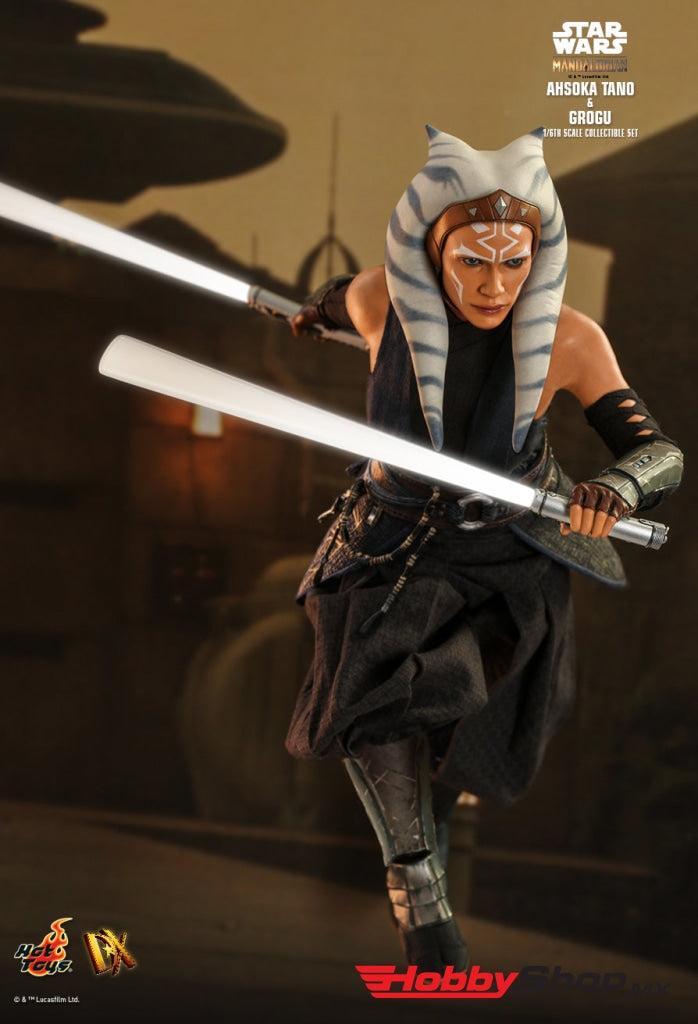 Hot Toys Dx Series - Star Wars The Mandalorian Ahsoka Tano Y Grogu Baby Yoda Escala 1/6 En