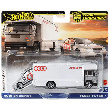 Mattel - Hot Wheels 2025 Team Transport Case F Audi S4 quattro & Fleet Flyer #77