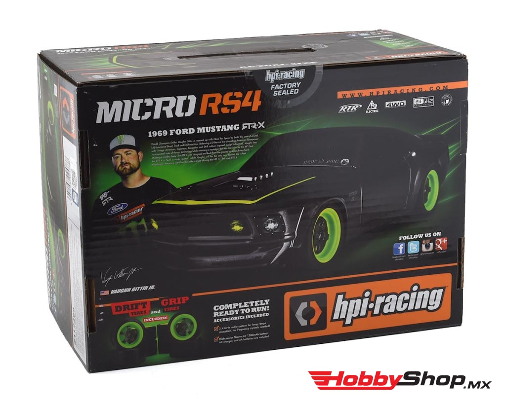 Hpi Racing - Micro Rs4 69 Ford Mustang Rtr-X 1/18 Scale W/ A 2.4Ghz Radio En Existencia