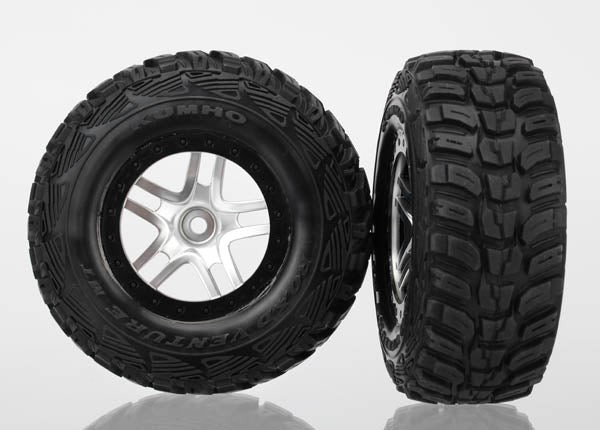 Traxxas - Kumho Venture MT Rear Tires (2) (Satin Chrome) (S1) w/Split-Spoke Rear Wheel