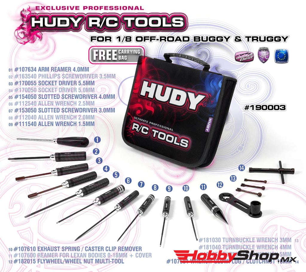 Hudy - Set De Herramientas + Maletin For 1/8 Off-Road Cars En Existencia