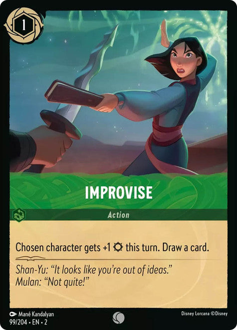 Carta Improvise,Set Rise of the Floodborn , Número de Tarjeta 99 , Color Emerald, Rarity Common