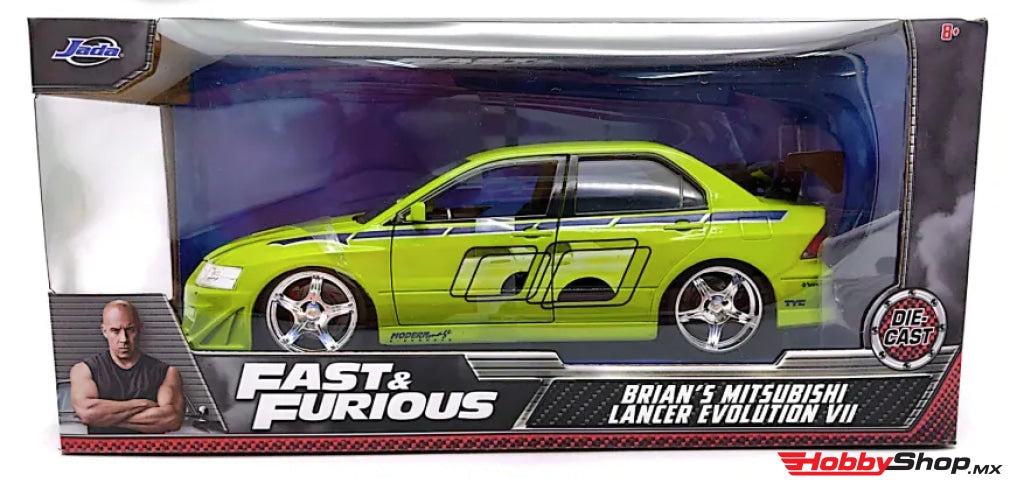 Jada Toys - Fast & Furious Brians Mitsubishi Lancer Evolution Vii Escala 1:24 En Existencia