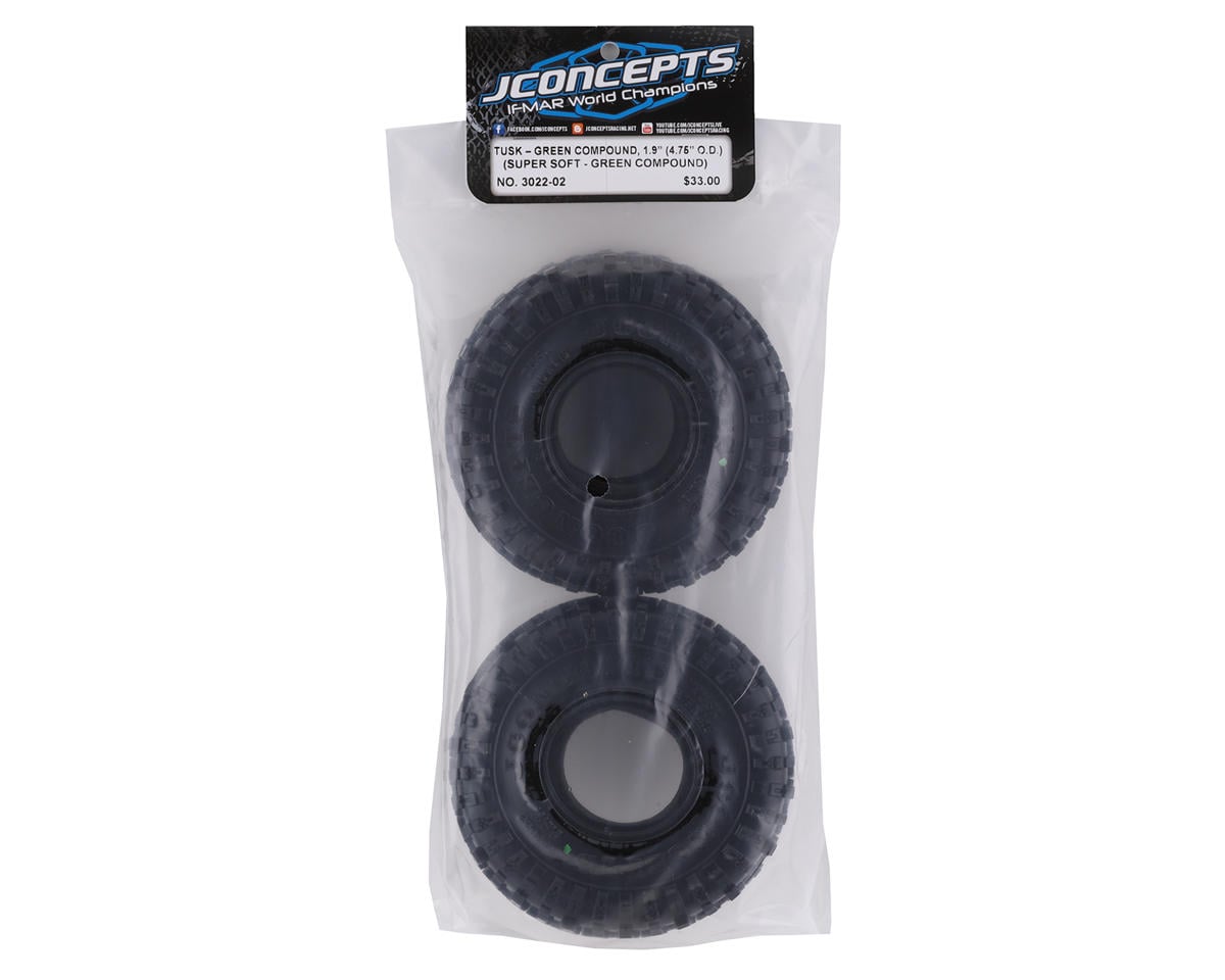 JConcepts - Tusk 1.9" Performance Class 2 All Terrain Crawler Tires (2) (Green)