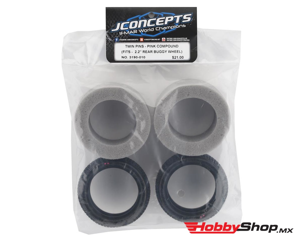 Jconcepts - Twin Pins 1/10 Buggy Rear Tires Pink Compound En Existencia