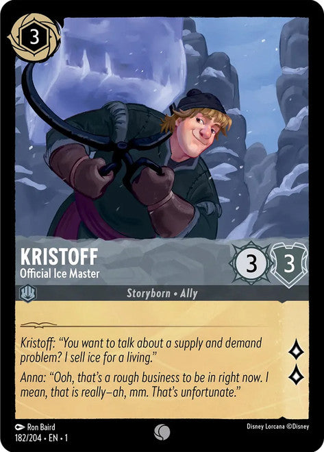 Carta Kristoff - Official Ice Master,Set The First Chapter, Número de Tarjeta 182 , Color Steel, Rarity Common