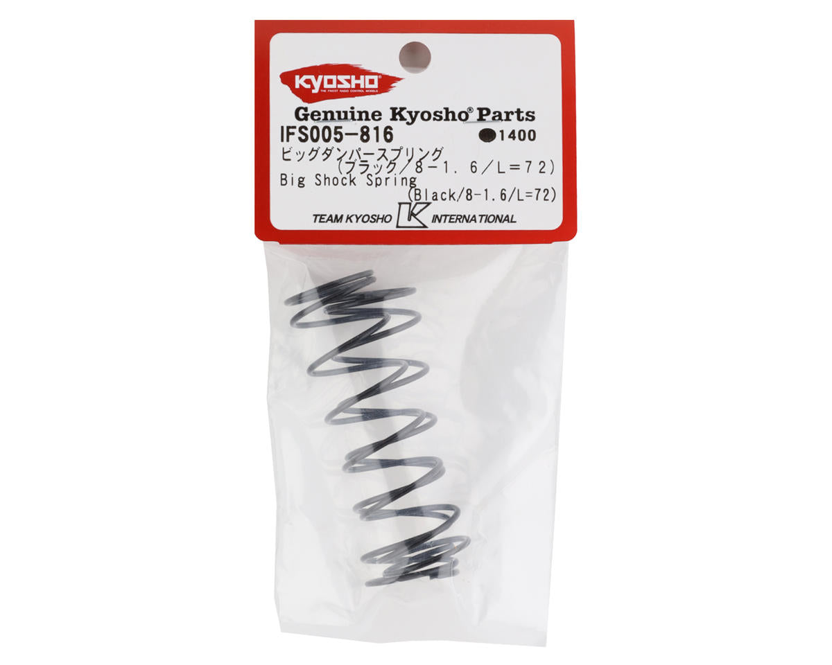 Kyosho - Big Shock Spring (Black / 8-1.6 / L=72)
