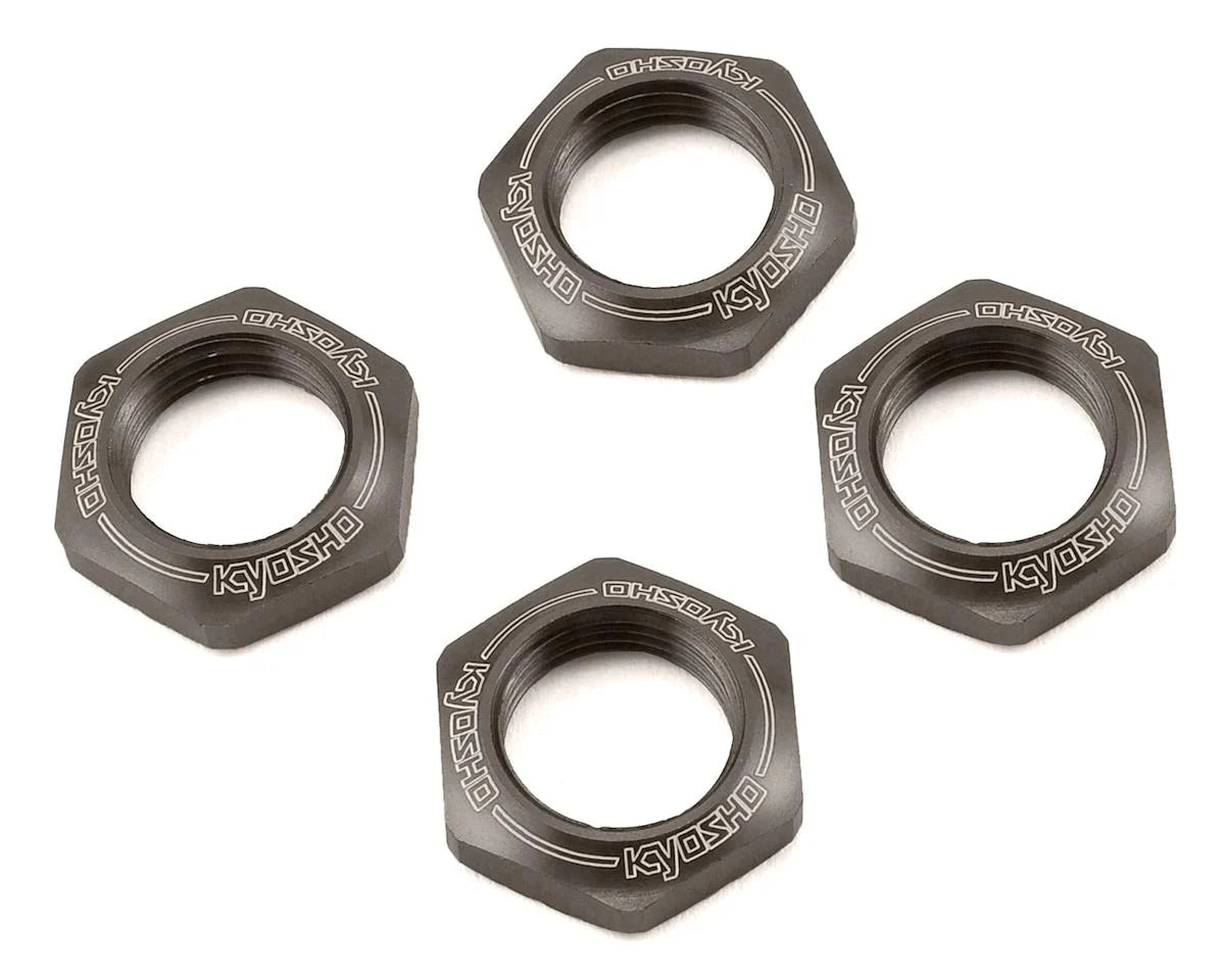 Kyosho - 17mm 1/8 Serrated Wheel Nut (Gun Metal) (4)