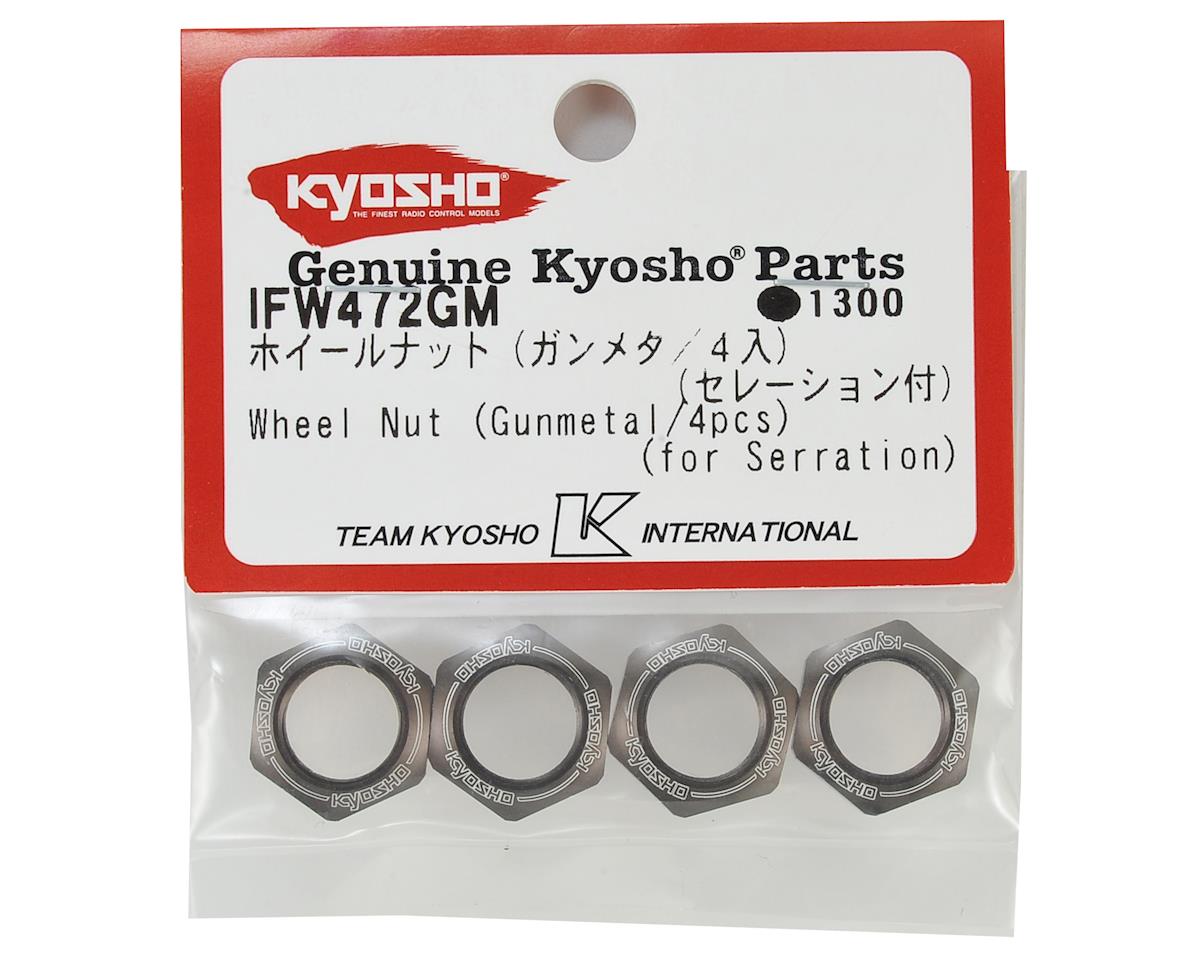 Kyosho - 17mm 1/8 Serrated Wheel Nut (Gun Metal) (4)