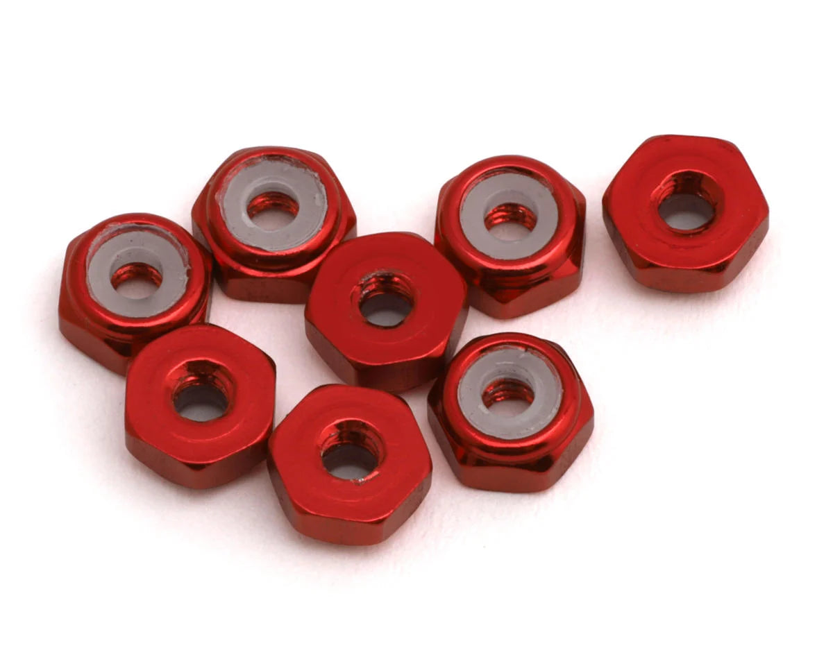 Kyosho - 2mm Aluminum Ny-Lock Nuts (Red) (8)