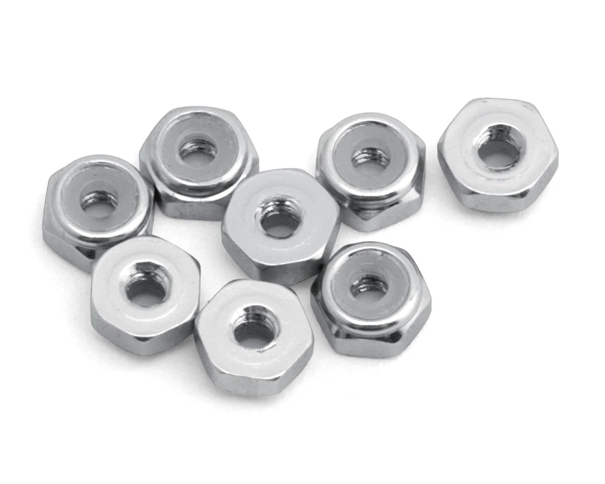Kyosho - 2mm Aluminum Ny-Lock Nuts (Silver) (8)