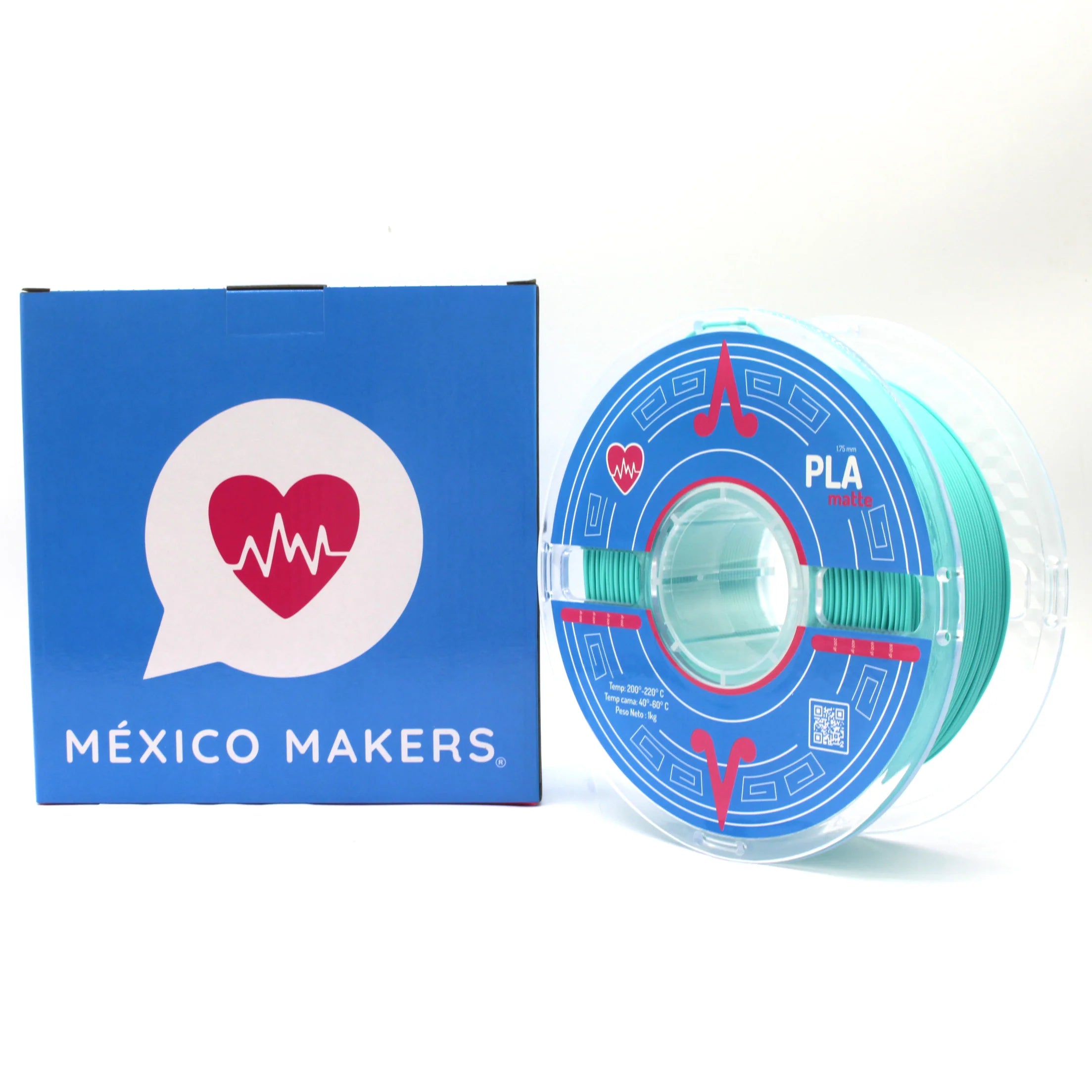 México Makers - Filamento PLA Matte Azul Cenote para Impresora 3D