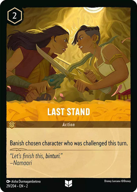 Carta Last Stand,Set Rise of the Floodborn , Número de Tarjeta 29 , Color Amber, Rarity Uncommon