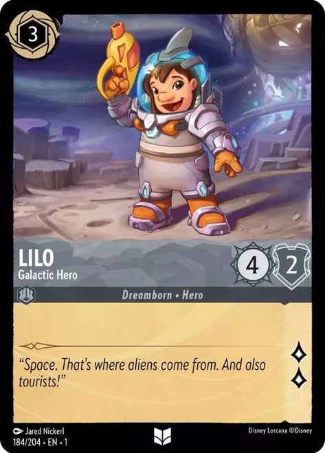 Carta Lilo - Galactic Hero,Set The First Chapter, Número de Tarjeta 184 , Color Steel, Rarity Uncommon