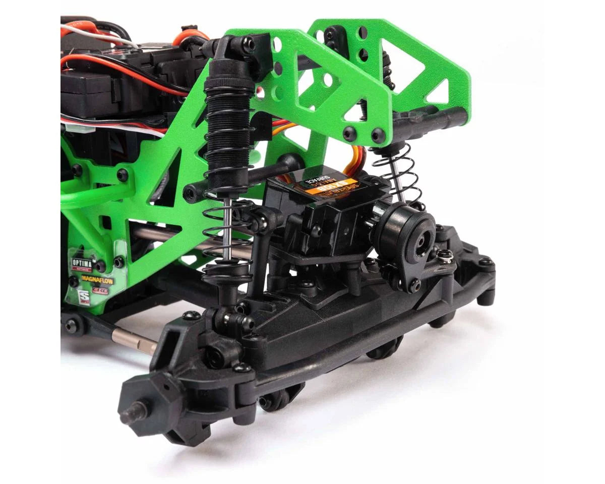 Team Losi - 1/18 Mini LMT Grave Digger 2S 4X4 RTR Brushed Monster Truck (Battery & Charger Included), Green