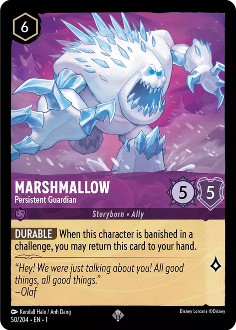 Carta Marshmallow - Persistent Guardian,Set The First Chapter, Número de Tarjeta 50 , Color Amethyst, Rarity Super Rare