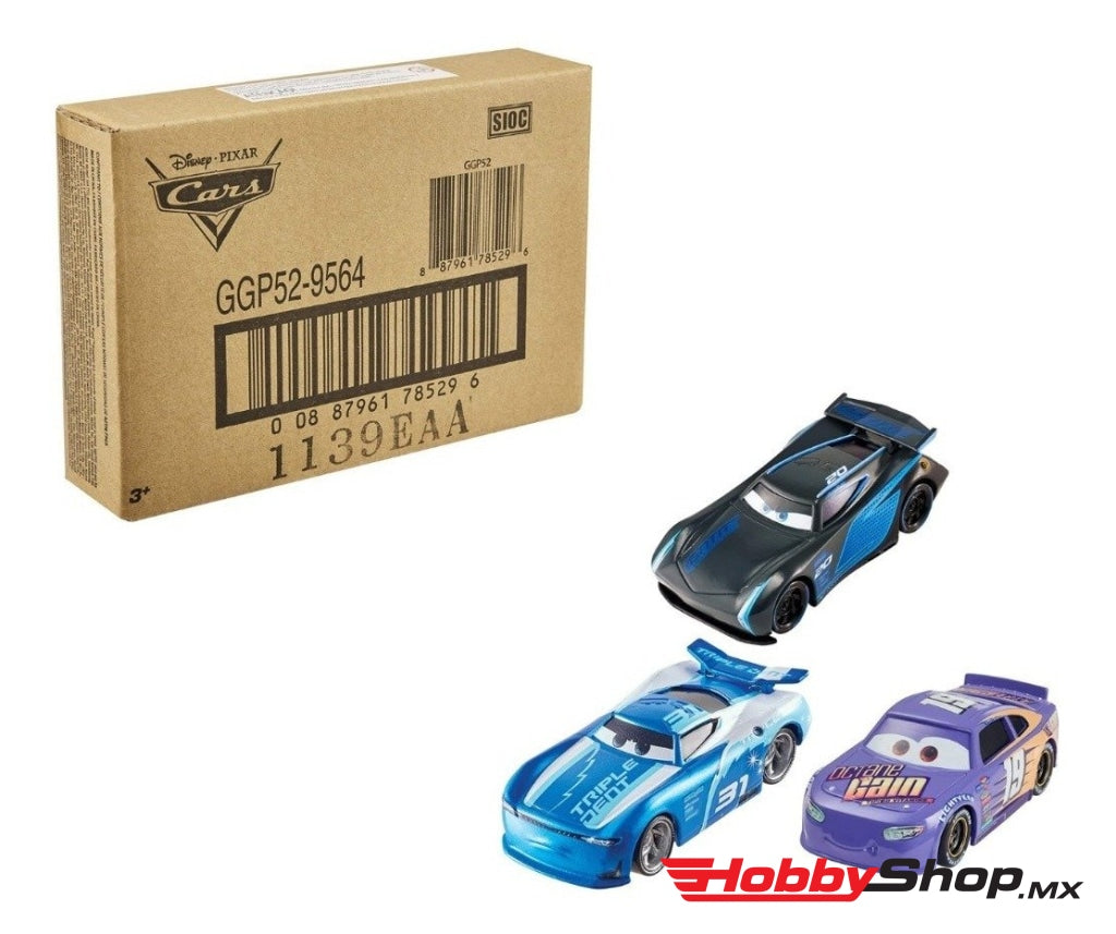 Mattel - Disney Pixar Cars Speedway Pack 3 Autos Metálicos En Existencia
