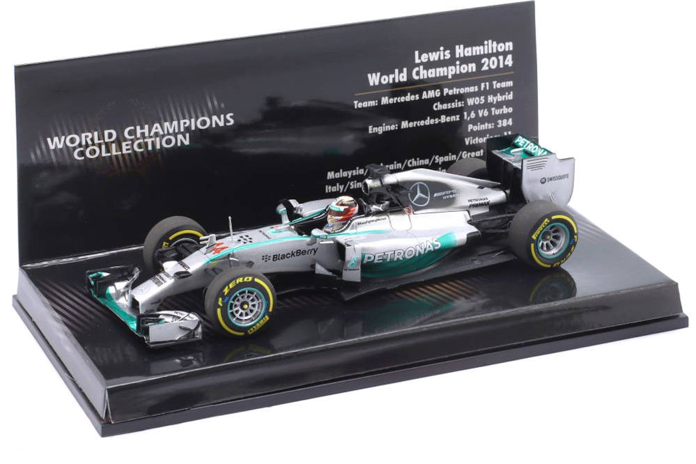 Minichamps - Lewis Hamilton Mercedes F1 W05 #44 Campeón mundial fórmula 1 2014, escala 1:43