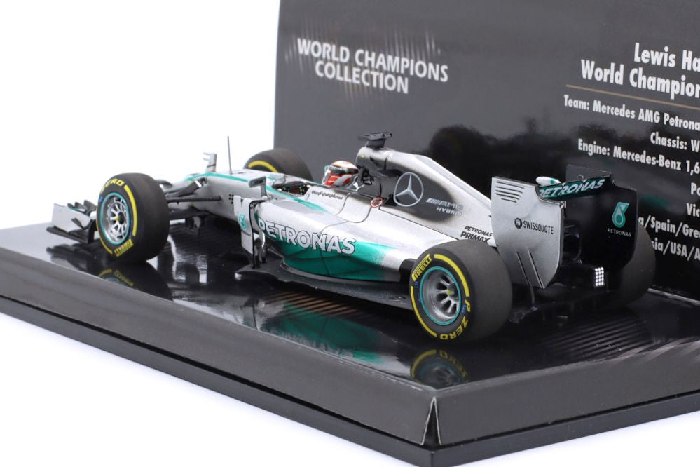 Minichamps - Lewis Hamilton Mercedes F1 W05 #44 Campeón mundial fórmula 1 2014, escala 1:43