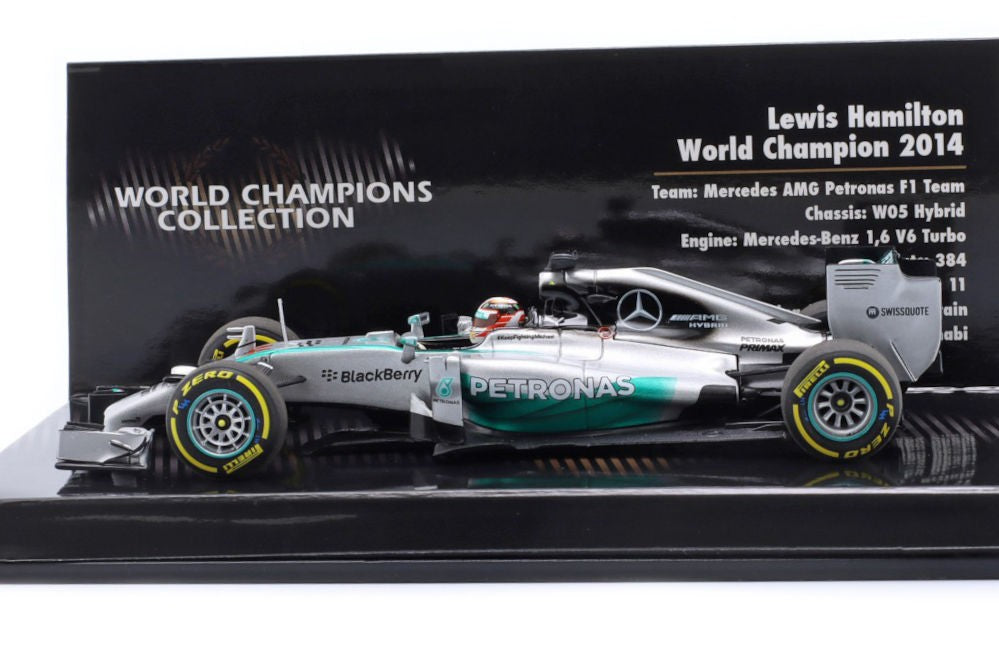 Minichamps - Lewis Hamilton Mercedes F1 W05 #44 Campeón mundial fórmula 1 2014, escala 1:43