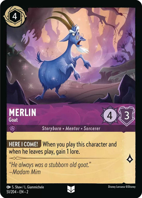 Carta Merlin - Goat,Set Rise of the Floodborn , Número de Tarjeta 51 , Color Amethyst, Rarity Uncommon