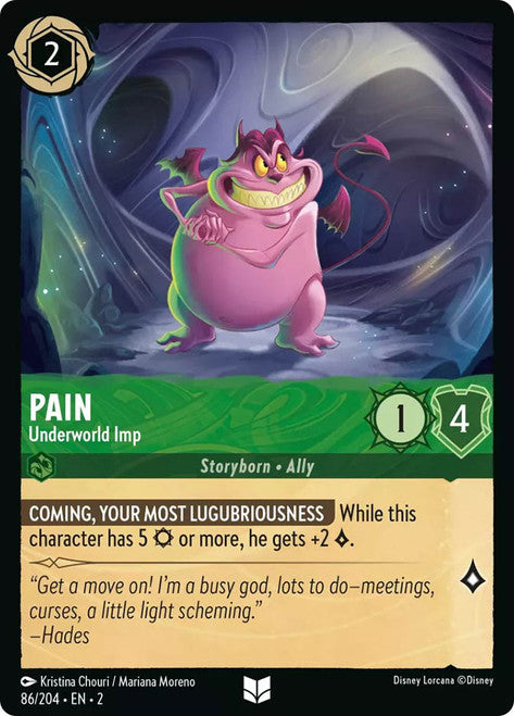 Carta Pain - Underworld Imp,Set Rise of the Floodborn , Número de Tarjeta 86 , Color Emerald, Rarity Uncommon