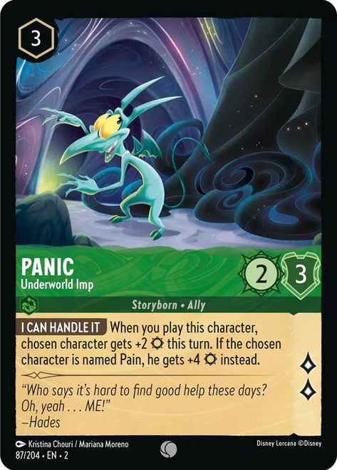 Carta Panic - Underworld Imp,Set Rise of the Floodborn , Número de Tarjeta 87 , Color Emerald, Rarity Common