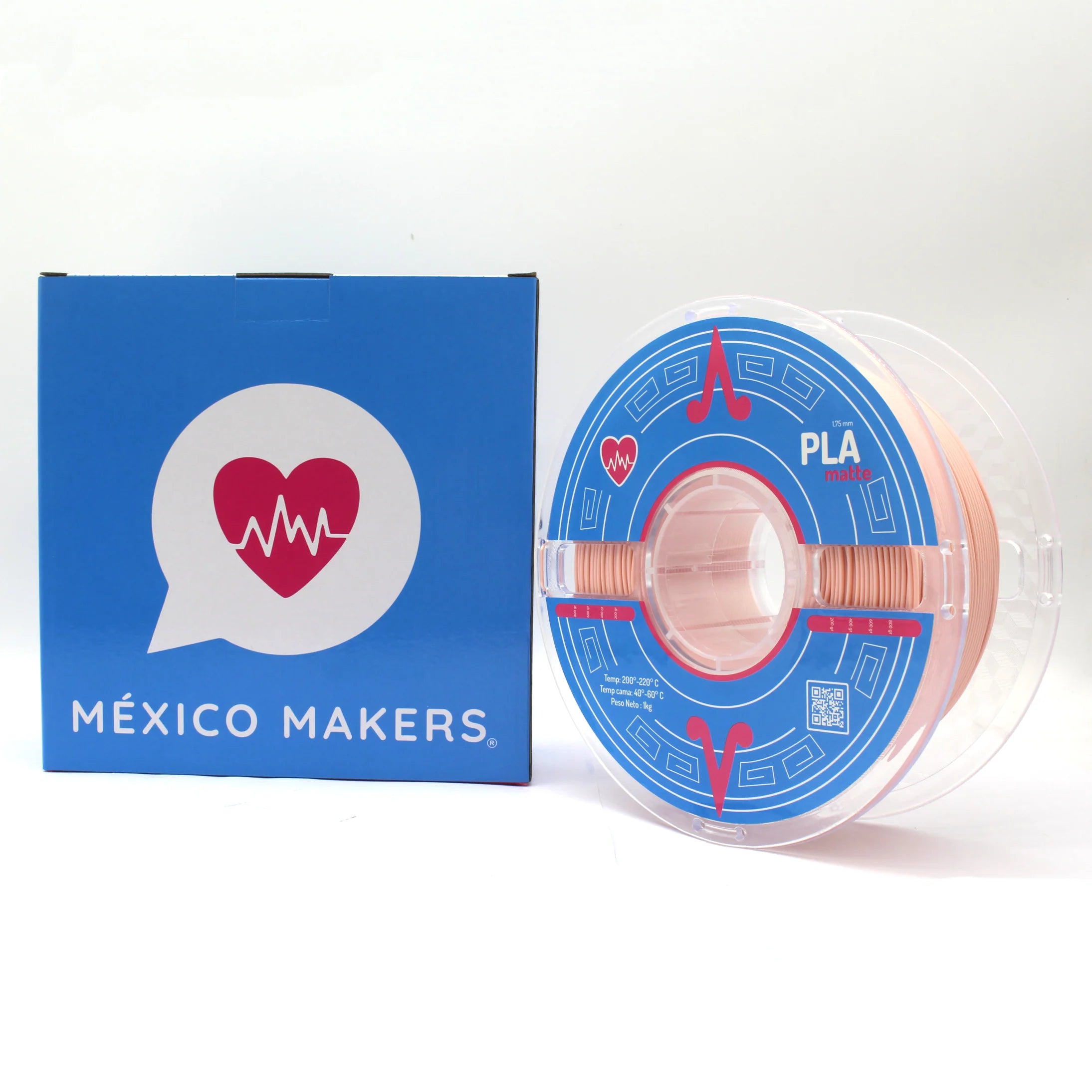 México Makers - Filamento PLA Matte Rosa Axolote para Impresora 3D