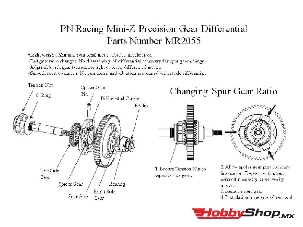 Pn Racing - Mini-Z 2Wd V3 Precision Enclosed Gear Differential 64P 53T En Existencia