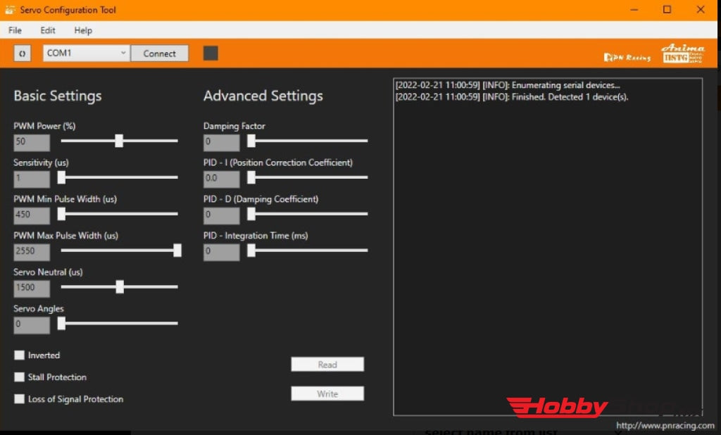 Pn Racing - Usb Programmer For Anima V2 Digital Micro Servo En Existencia