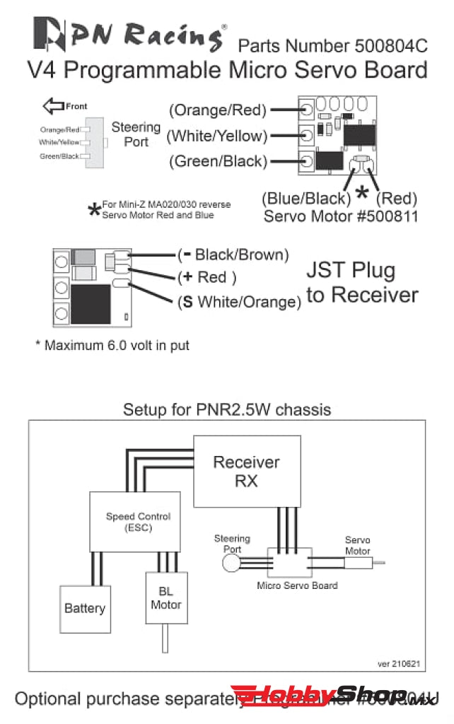 Pn Racing - V4 Programmable Micro Servo Board For Mr03 Pnr2.5W En Existencia