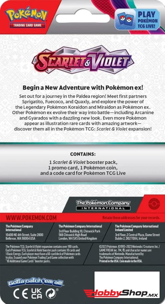 Pokémon Tcg: Scarlet & Violet 01 - Checklane Blister Inglés En Existencia
