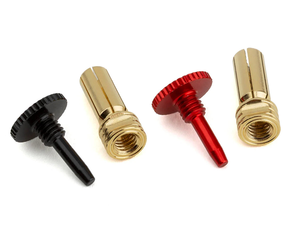 Protek RC - Twist Lock Adjustable Bullet Plug Grips w/5mm Bullets (Red/Black)