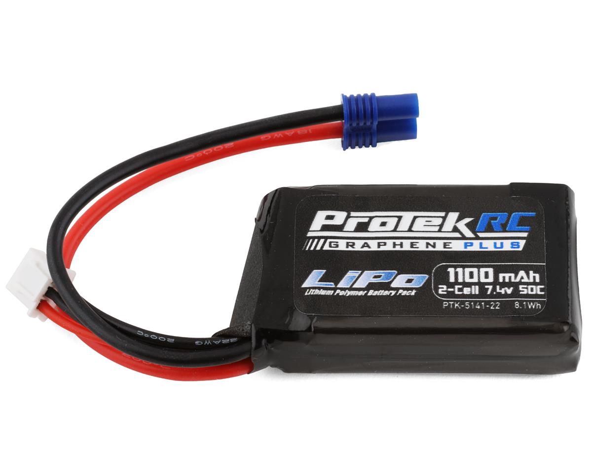 Protek RC - 2S 50C 1100mAh Losi Mini T/B & JRX2 LiPo Battery w/EC2 Connector