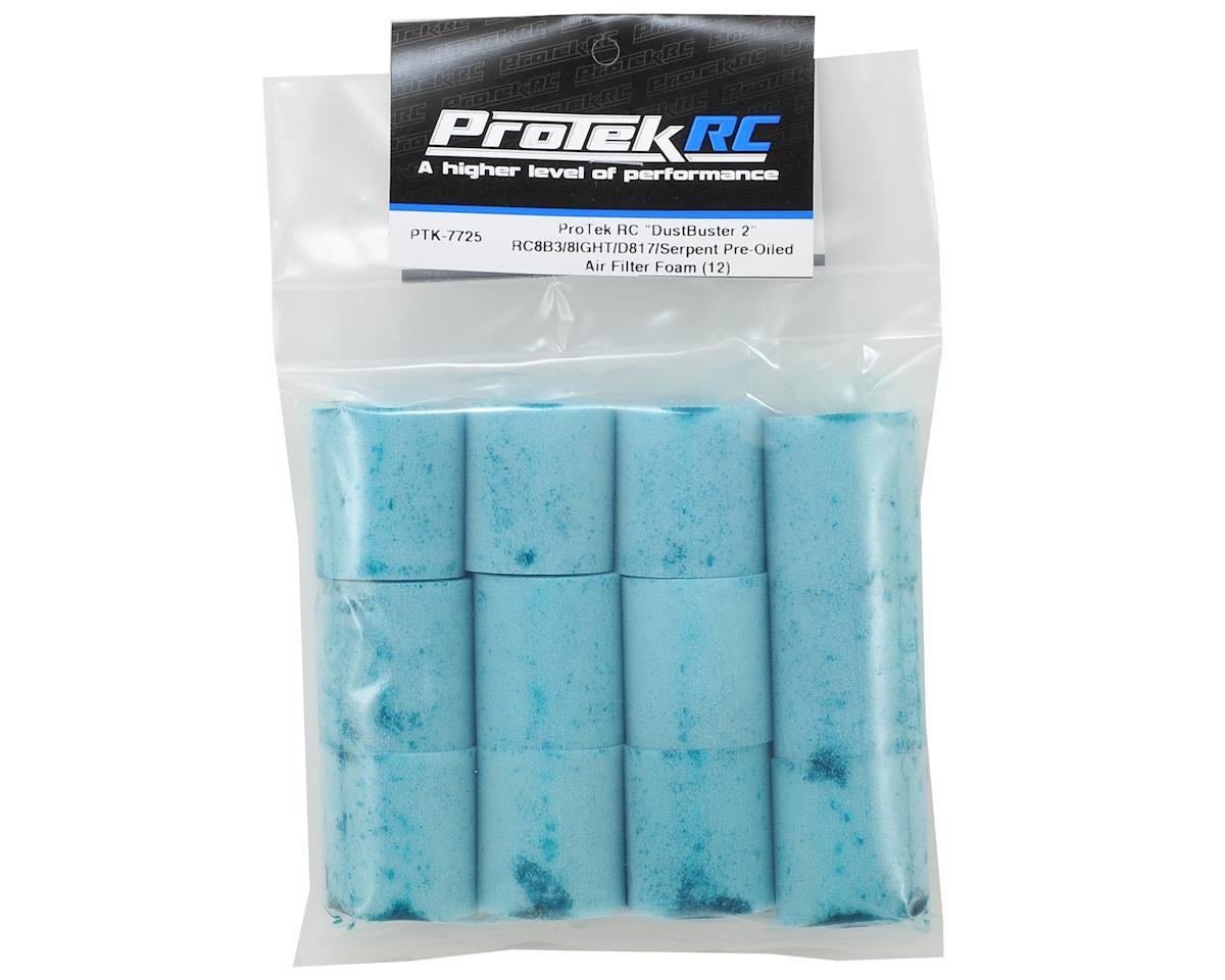 Protek RC - "DustBuster 2" TLR Style Pre-Oiled Air Filter Foam (12) (RC8B3/RC8B4/RC8T4/8IGHT/D817/SRX8/NB, NT48 2.0, 2.1)