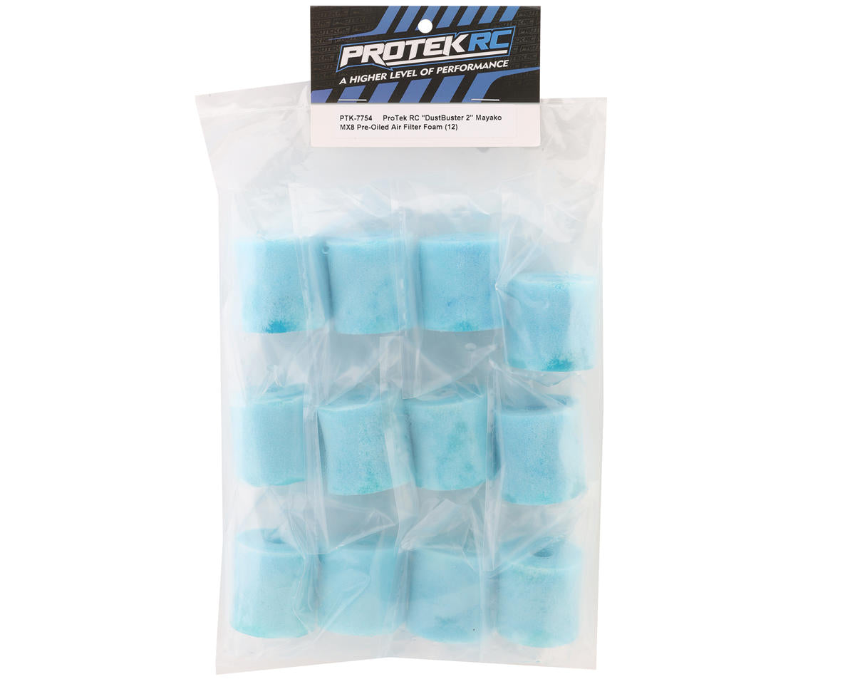 Protek RC - "DustBuster 2" Mayako MX8 Pre-Oiled Air Filter Foam (12)