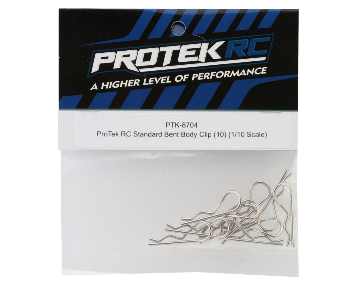 Protek RC - Standard Bent Body Clip (10) (1/10 Scale)