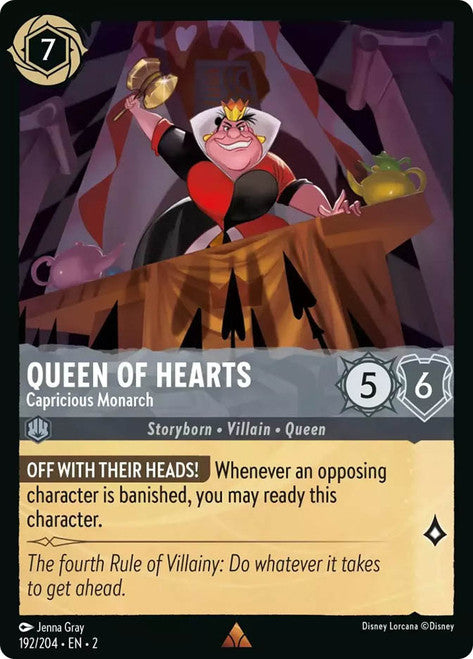 Carta Queen of Hearts - Capricious Monarch,Set Rise of the Floodborn , Número de Tarjeta 192 , Color Steel, Rarity Rare