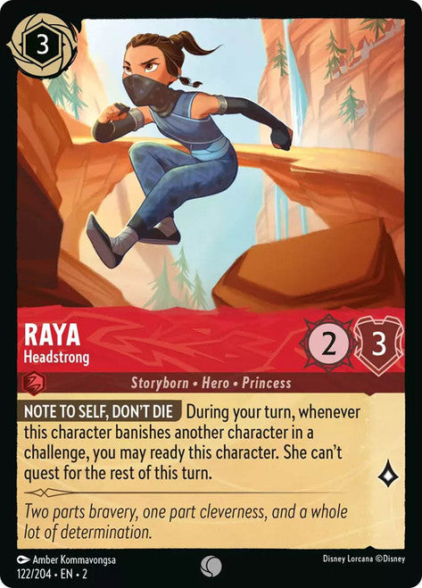 Carta Raya - Headstrong,Set Rise of the Floodborn , Número de Tarjeta 122 , Color Ruby, Rarity Common