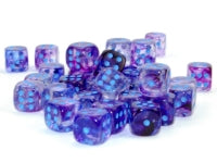 CHESSEX - Nebula Nocturnal - Blue Luminary 12mm d6 Dice Block (36 dice)